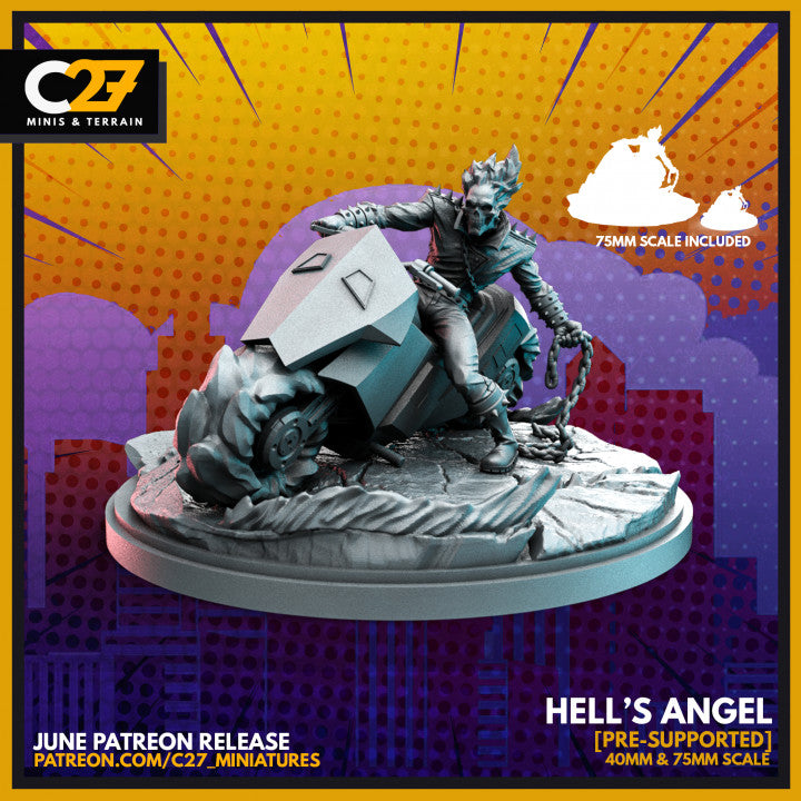 Hell's Angel 3D Printed Miniature by c27 – Unique Game Piece