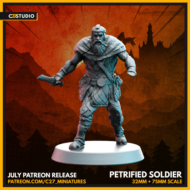 Petrified Warrior by c27 – Perfect 3D Printed Miniature for Tabletop