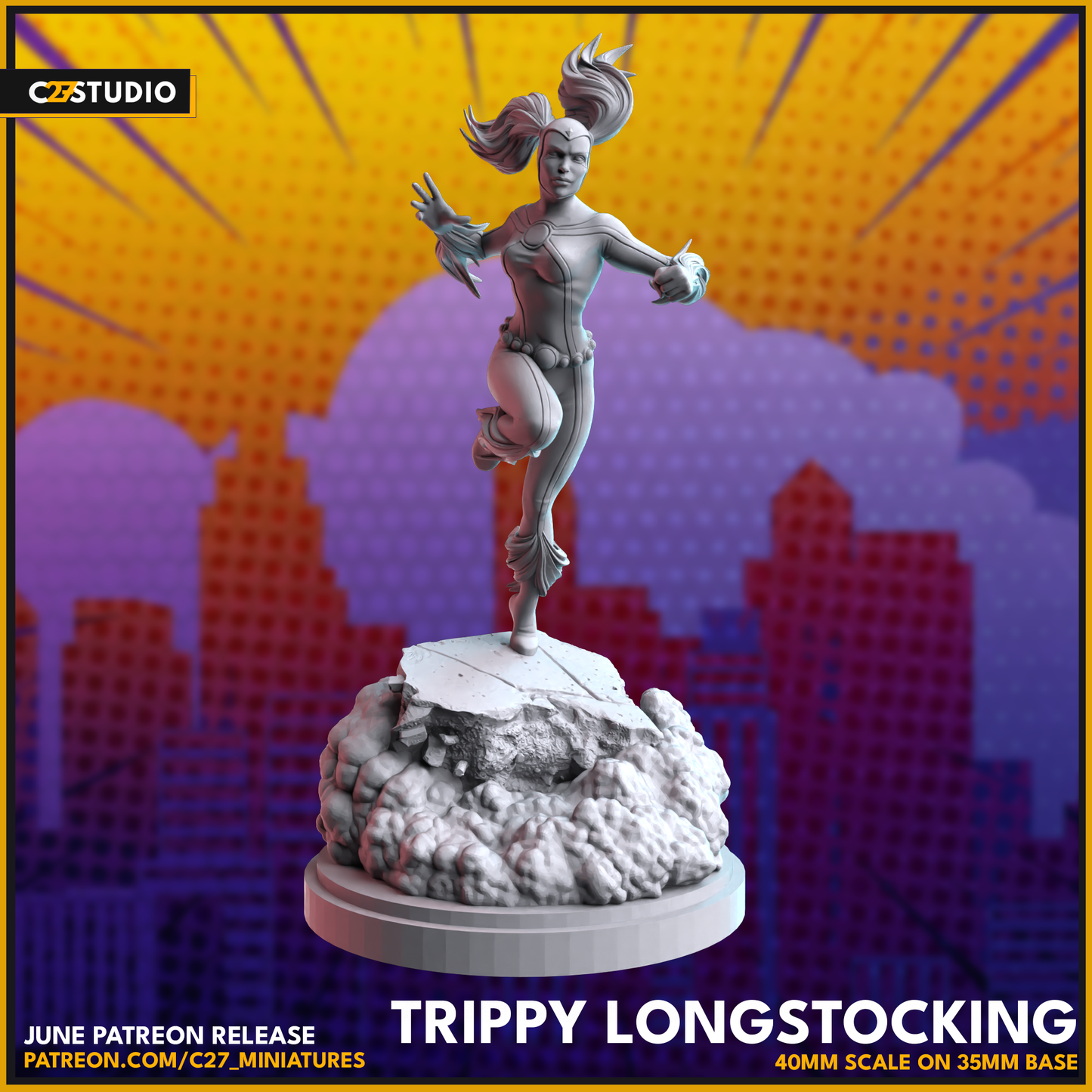 Trippy Longstocking by c27 – Perfect 3D Printed Miniature for Tabletop