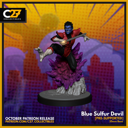 Blue Sulfur Devil by c27 – Perfect 3D Printed Miniature for Tabletop