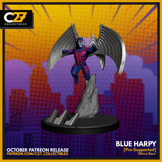 Unique Blue Harpy 3D Model by c27 – Tabletop Game Ready