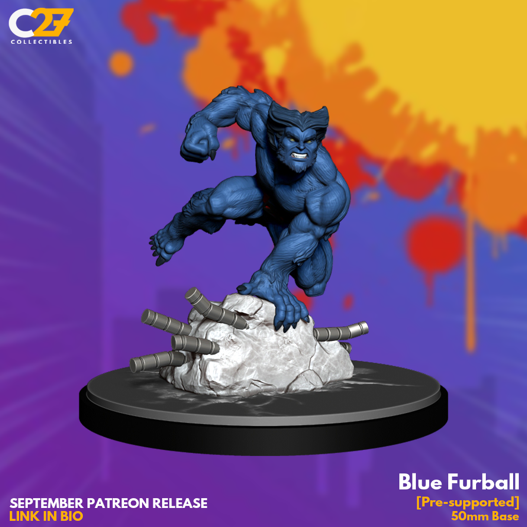 Unique Blue Furball 3D Model by c27 – Tabletop Game Ready