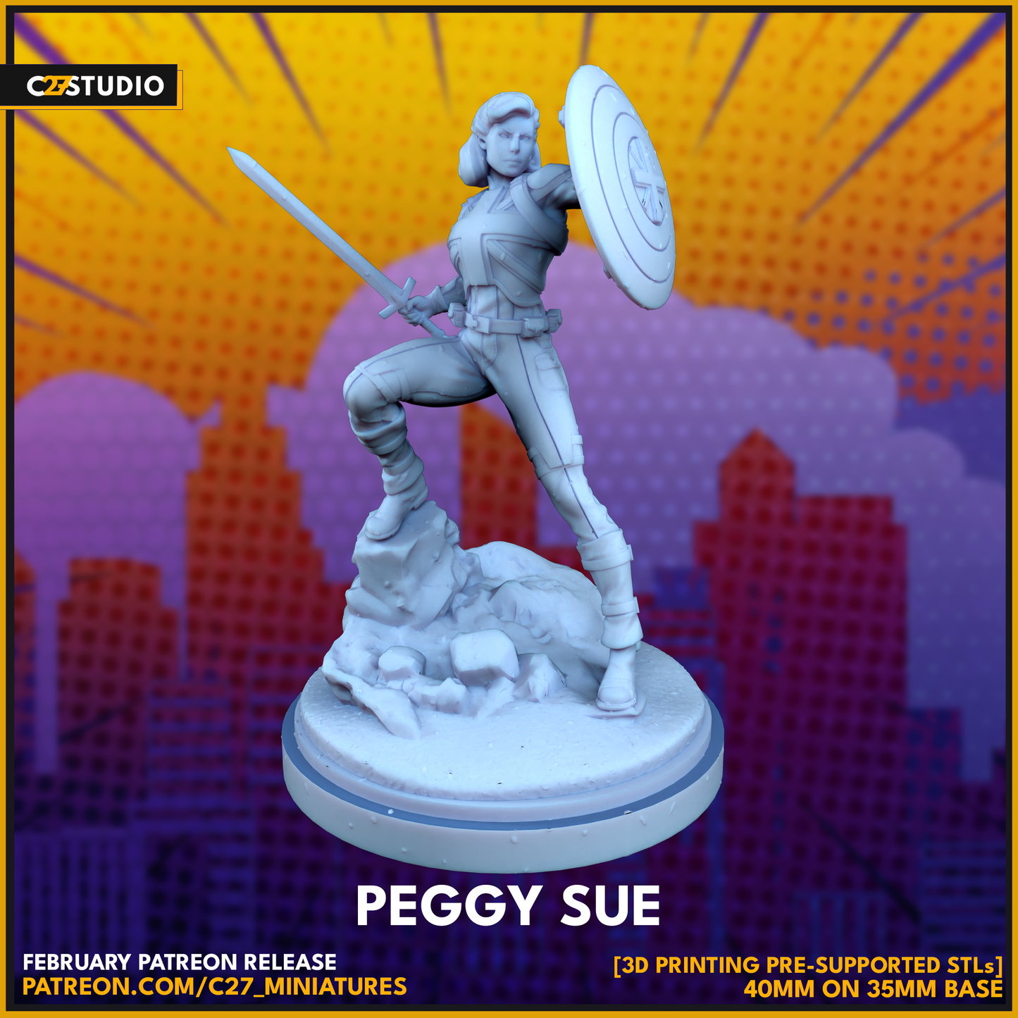 Peggy Sue by c27 – 3D Printed Miniature for Tabletop