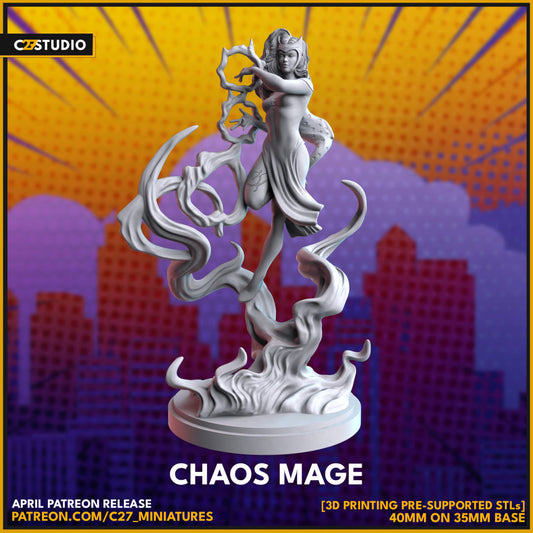 Chaos Mage by c27 – Perfect 3D Printed Miniature for Tabletop