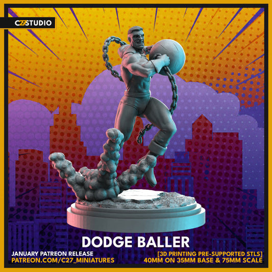 Dodge Baller 3D Printed Miniature by c27 – Unique Game Piece