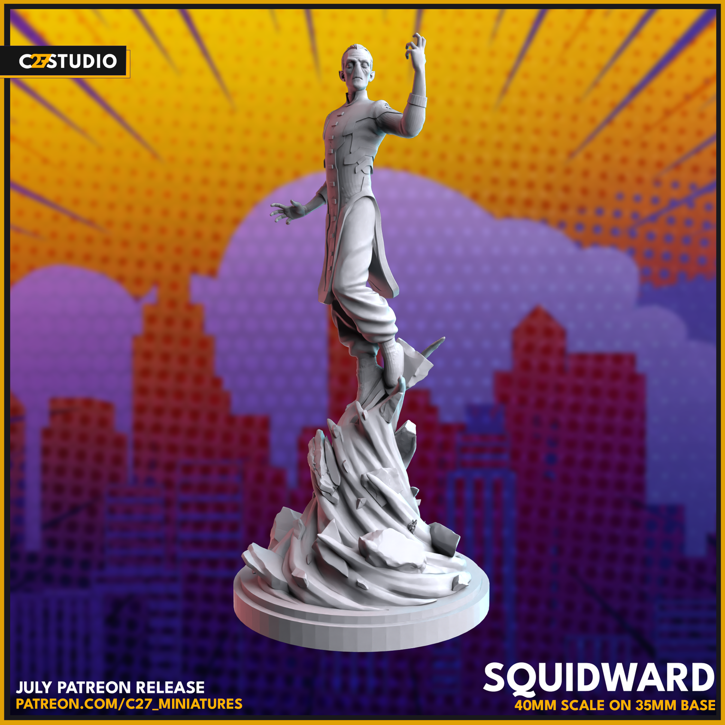 Squidward 3D Printed Miniature by c27 – Unique Game Piece