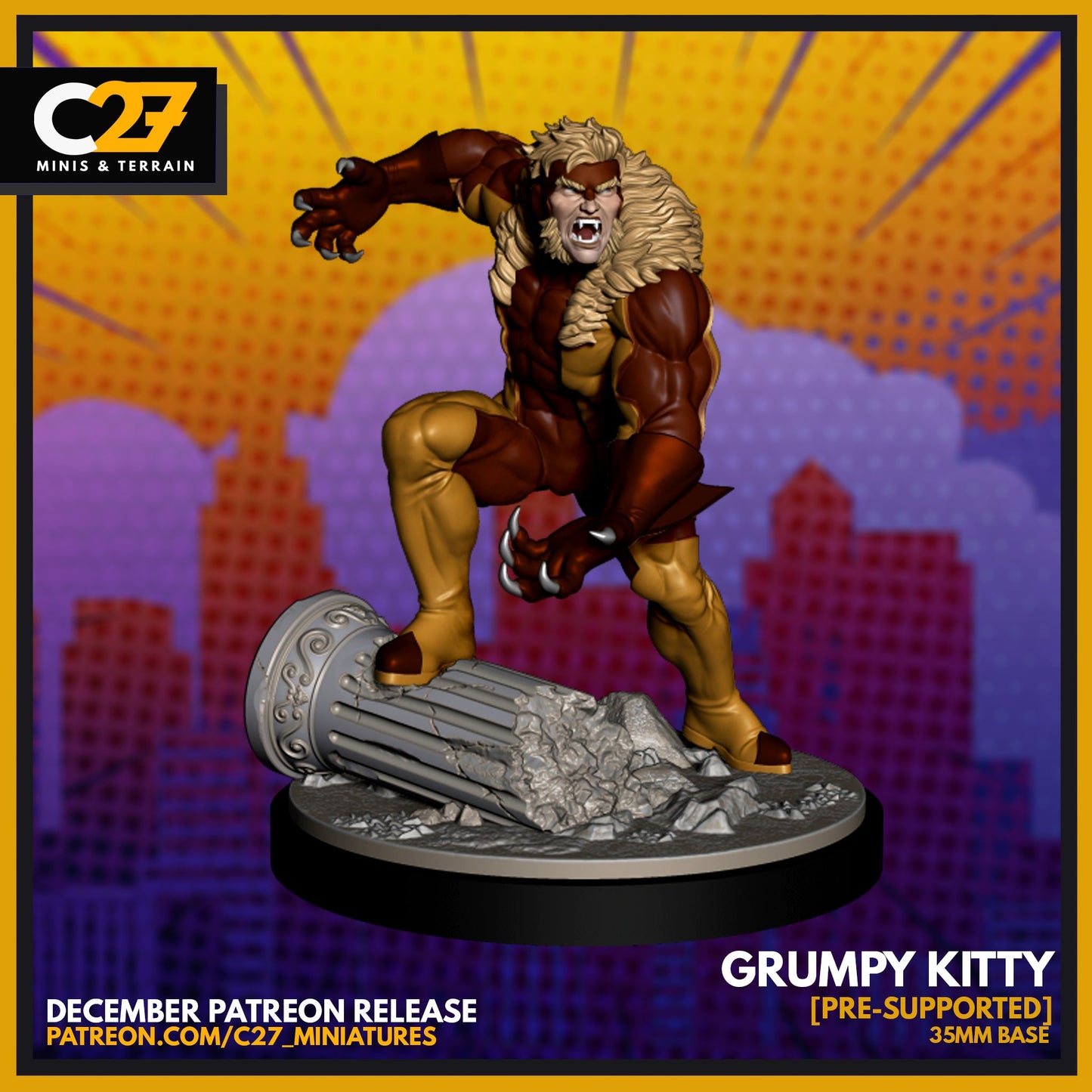 Grumpy Kitty 3D Miniature by c27 – Ideal for Tabletop Games