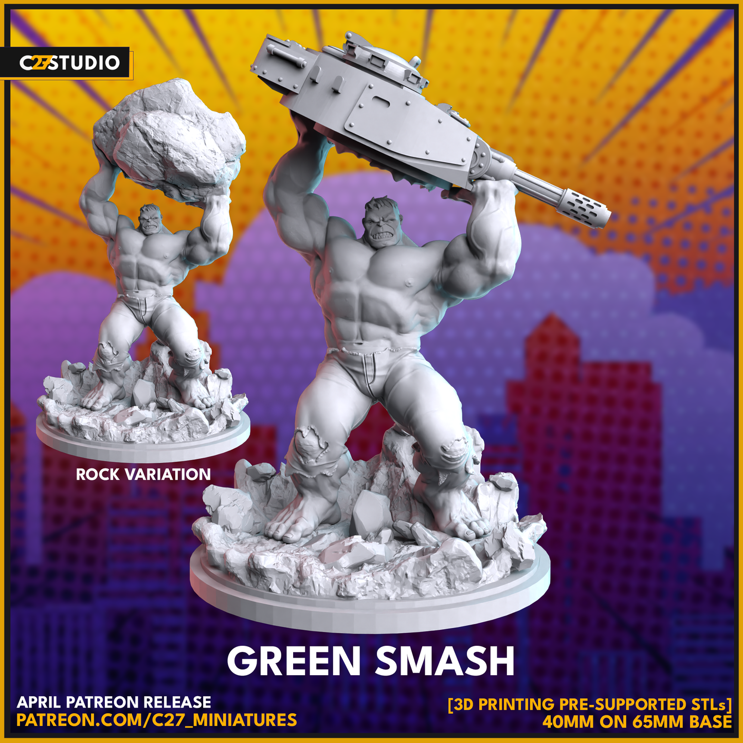 Green Smash by c27 – 3D Printed Miniature for Tabletop