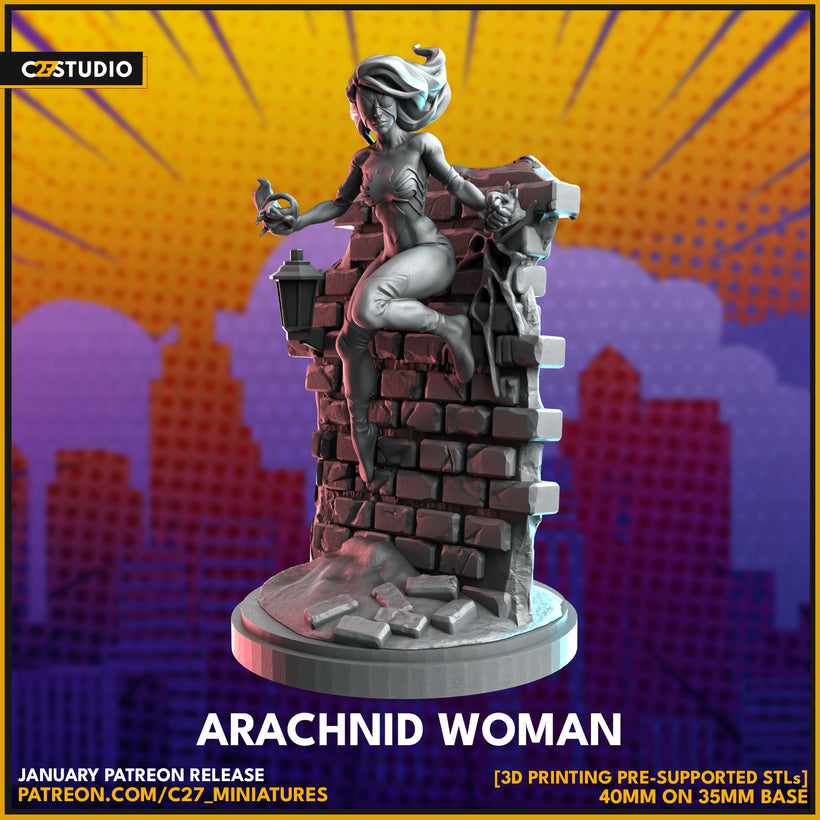 Arachnid Woman 3D Miniature by c27 – Ideal for Tabletop Games