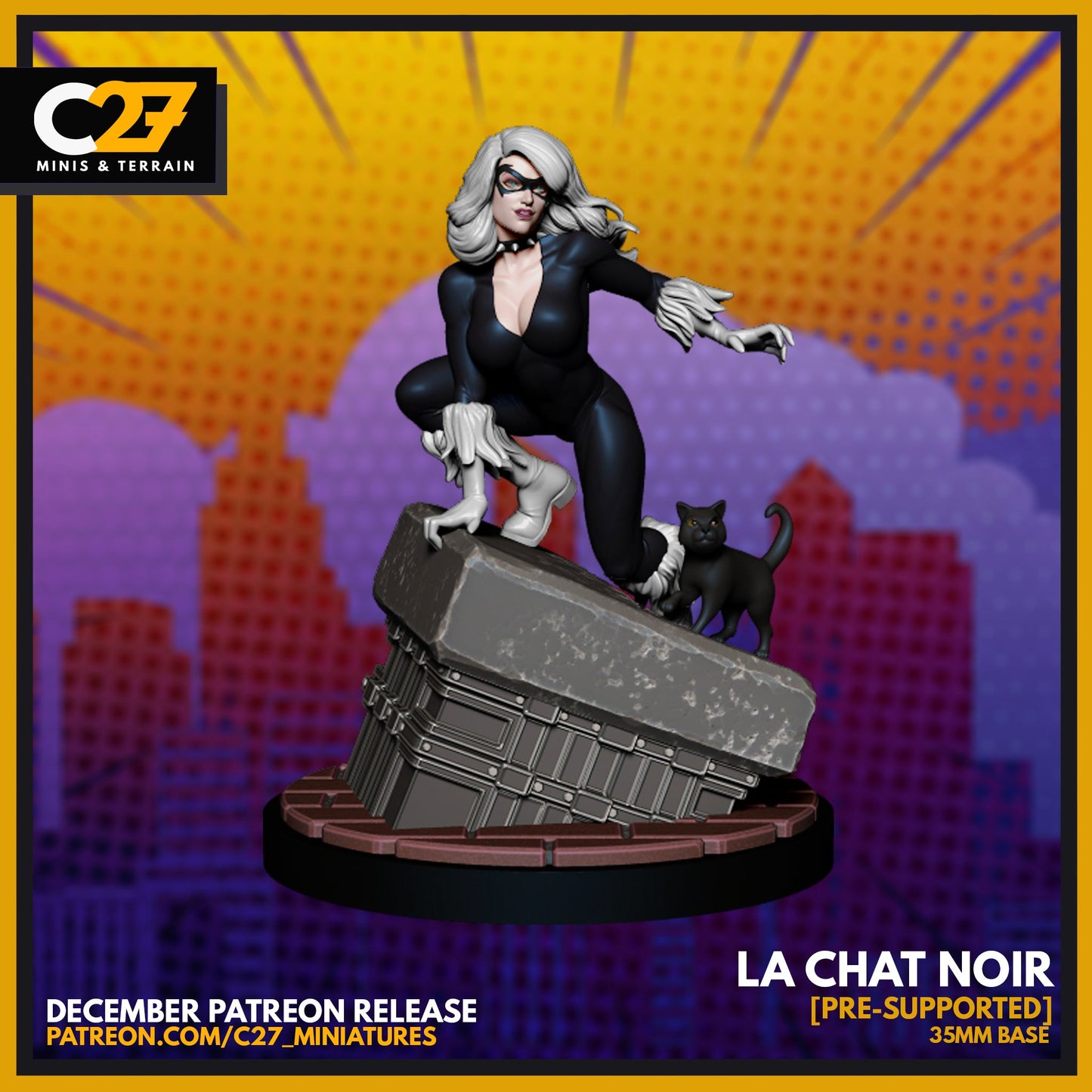 c27's La Chatte Noir 3D Miniature – Add to Your Collection