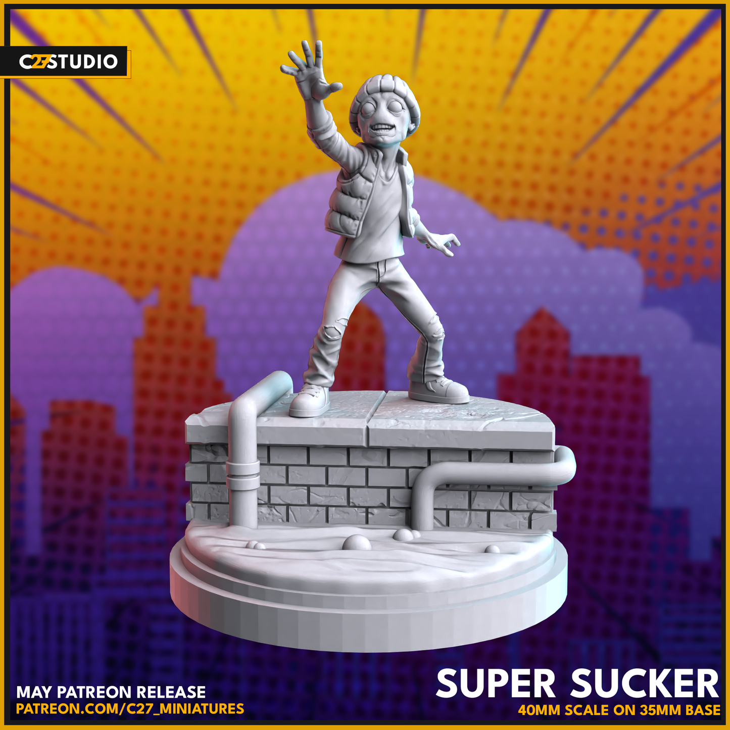 Super Sucker 3D Printed Miniature by c27 – Unique Game Piece