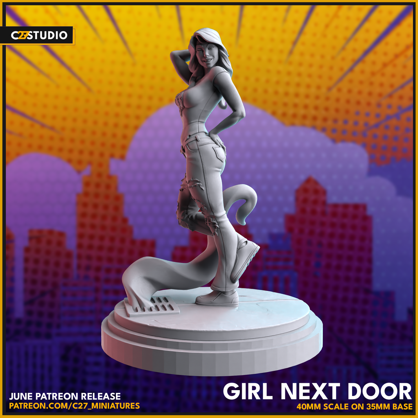 Girl Next Door by c27 – 3D Printed Miniature for Tabletop