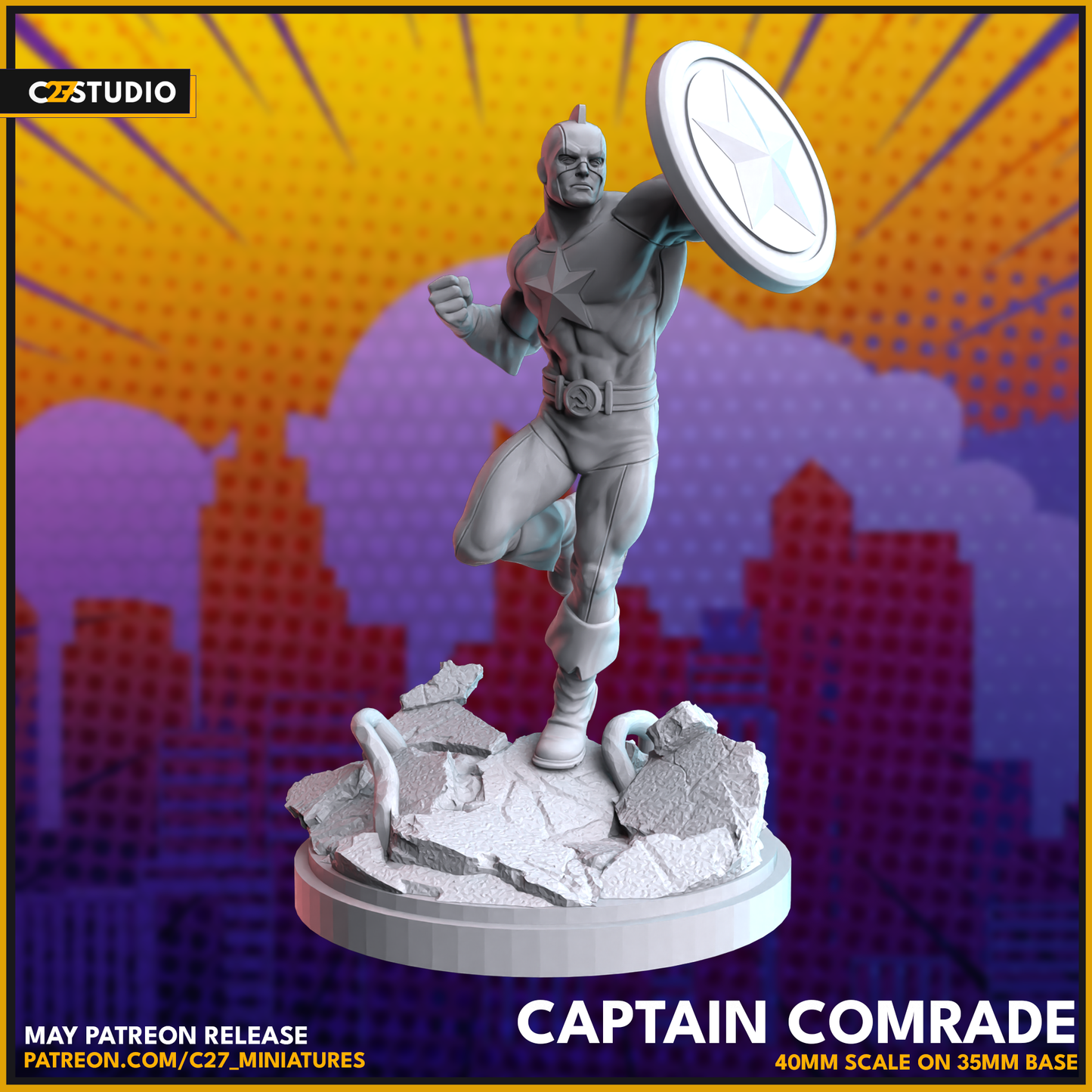 Captain Comrade by c27 – Custom Miniature for Tabletop Play