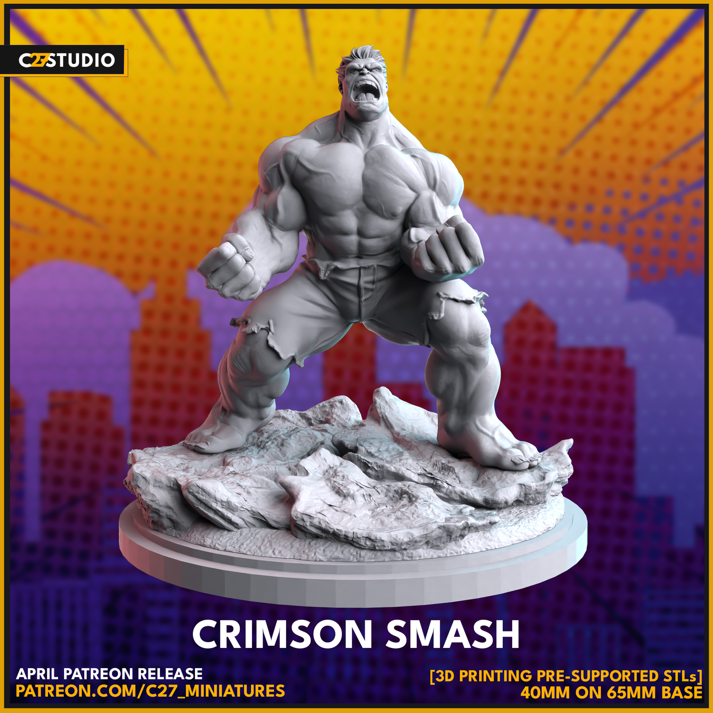 Crimson Smash by c27 – 3D Printed Miniature for Tabletop