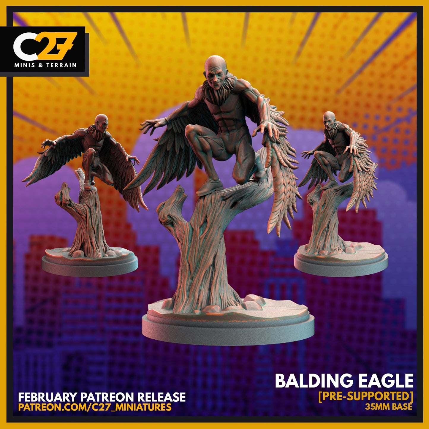 Balding Eagle by c27 – Custom Miniature for Tabletop Play