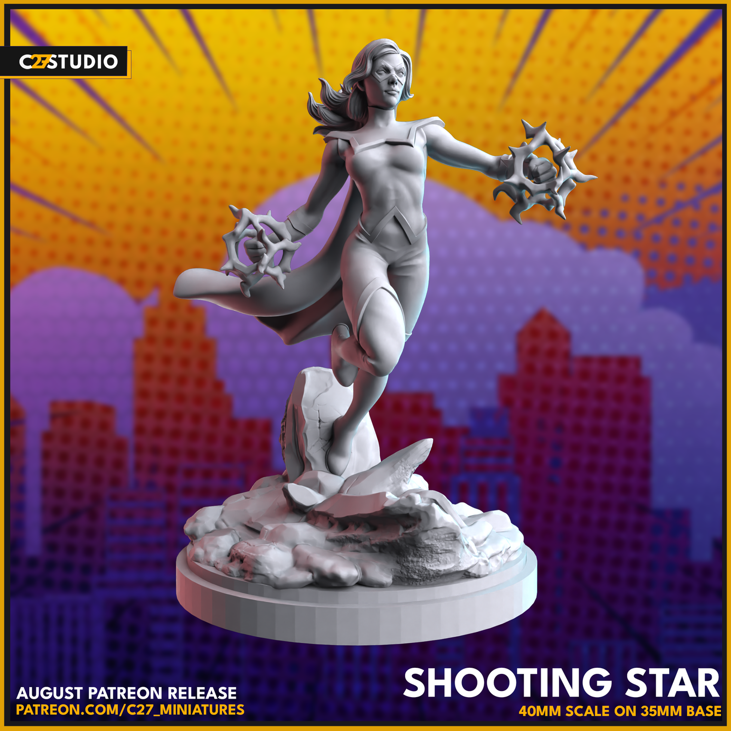 Shooting Star 3D Printed Miniature by c27 – Unique Game Piece