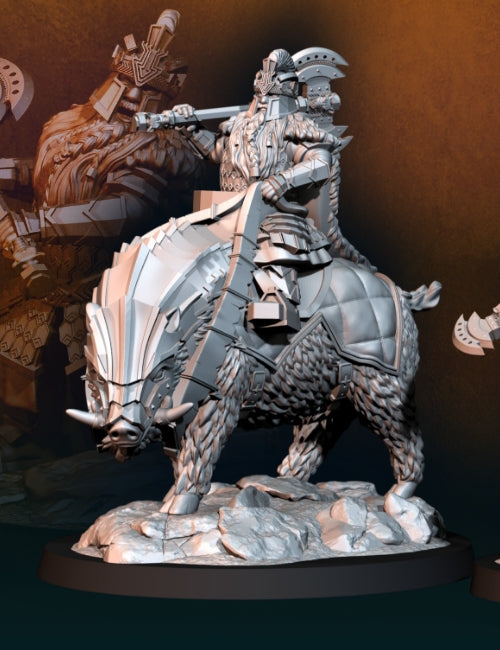 Dwarf Lord Iron – Foot and Mounted | Silver Goat Dwarves | Fantasy | Davale Games