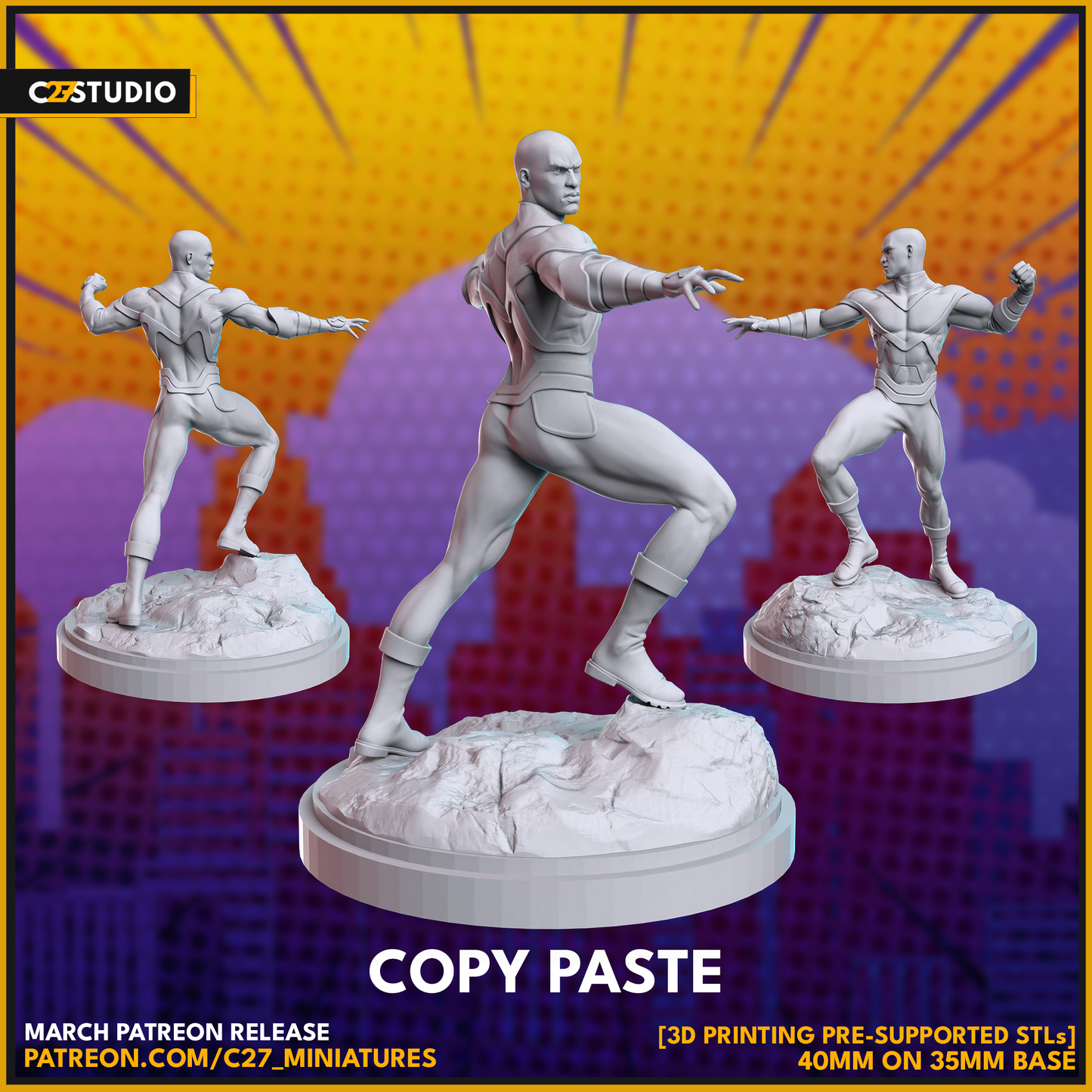 Unique Copy Paste 3D Model by c27 – Tabletop Game Ready