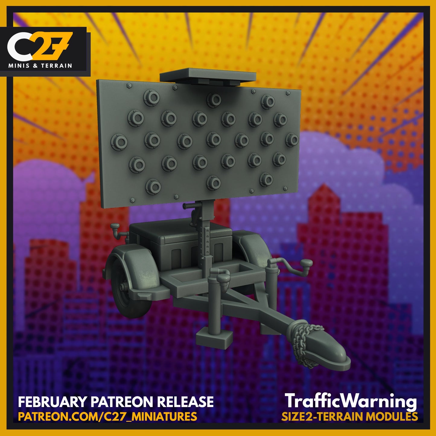 Unique traffic warning 3D Model by c27 – Tabletop Game Ready