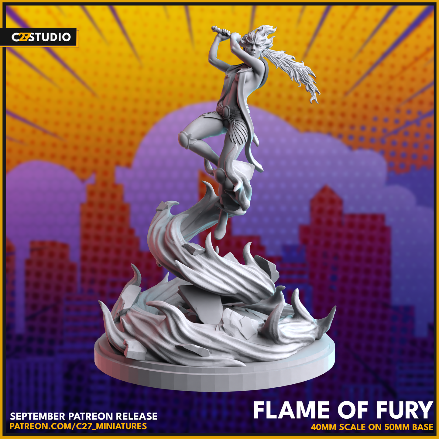 Flame Of Fury by c27 – 3D Printed Miniature for Tabletop