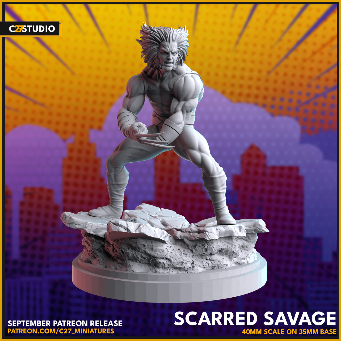 Scarred Savage by c27 – High-Quality 3D Printed Miniature