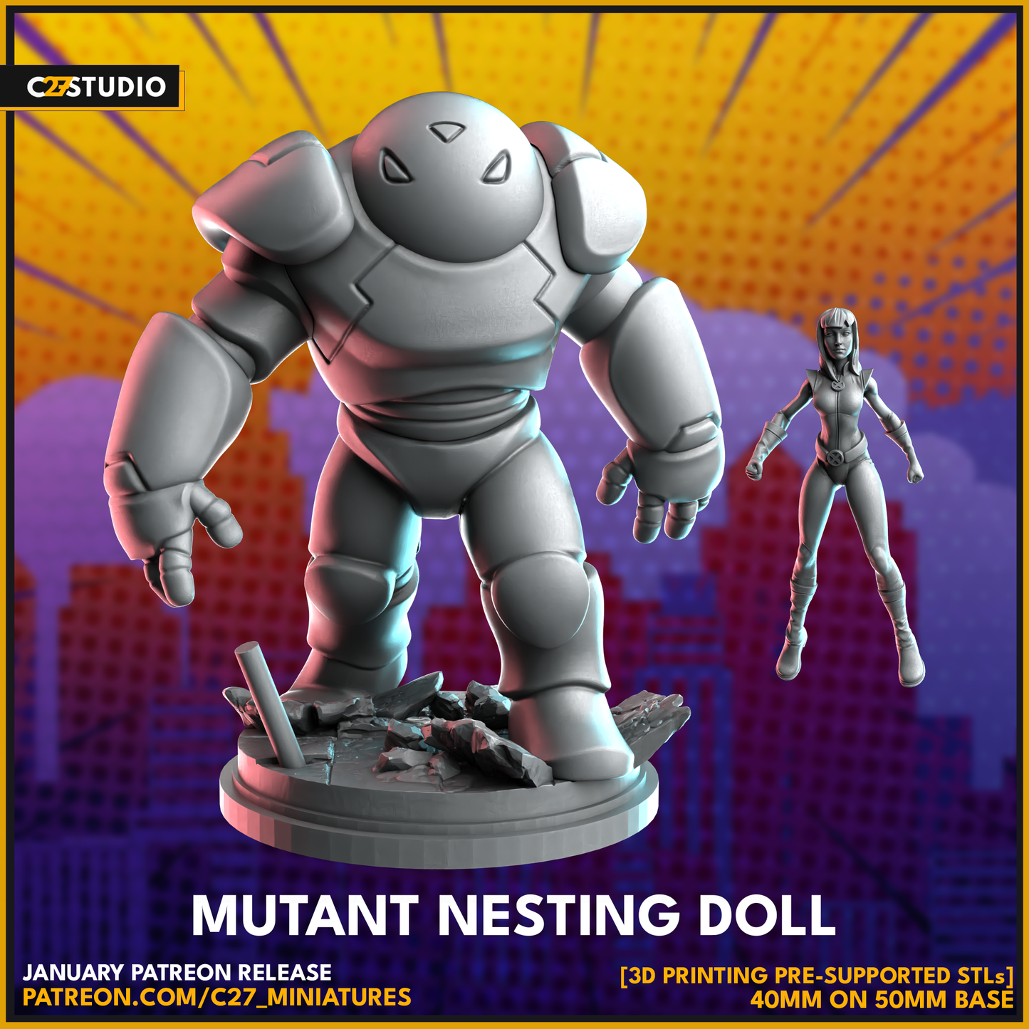 Mutant Nesting Doll by c27 – 3D Printed Miniature for Tabletop