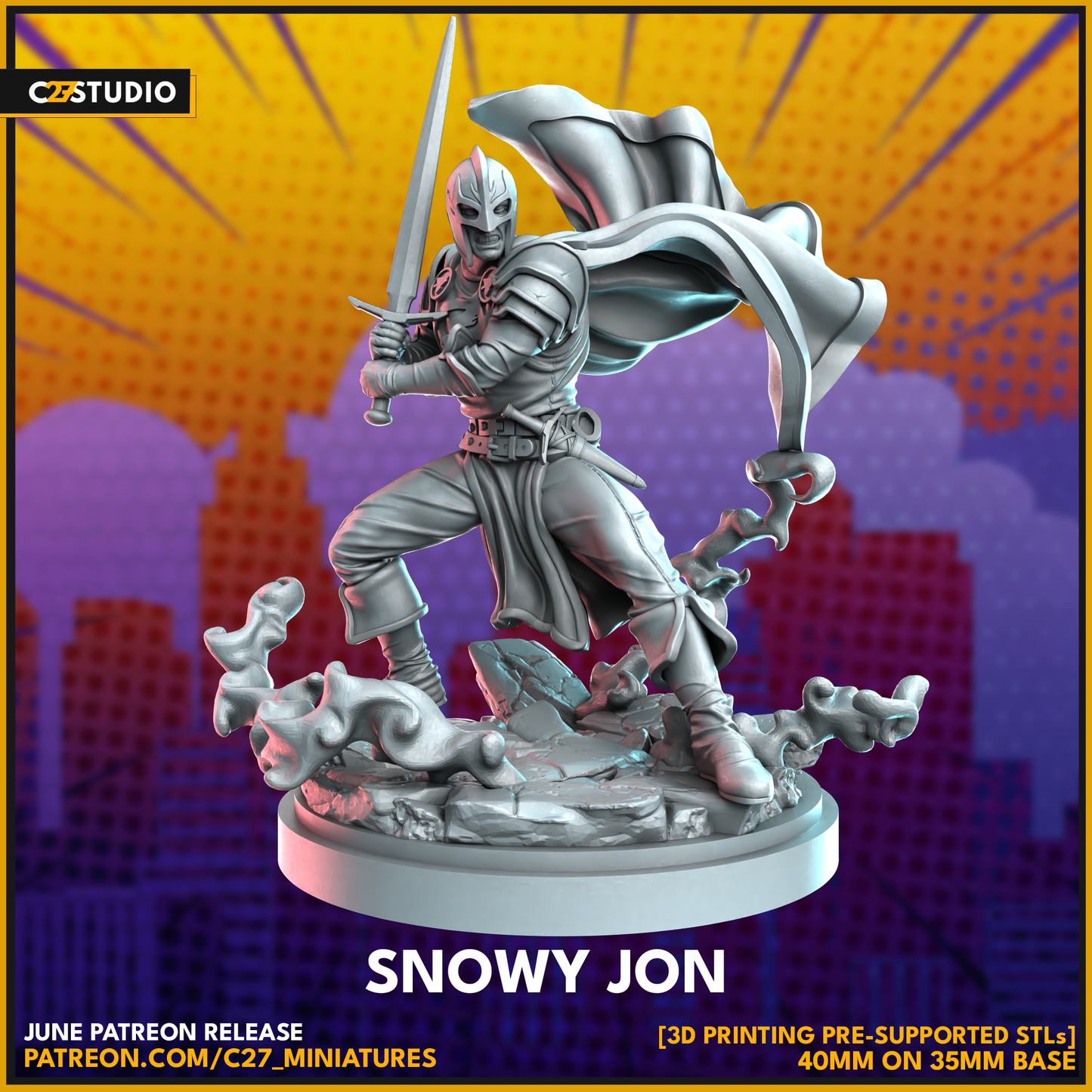 snowy jon by c27 – Custom Miniature for Tabletop Play