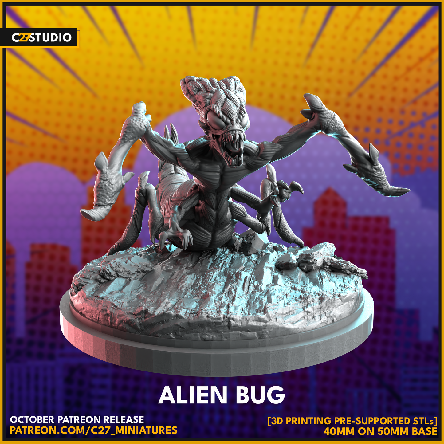 Alien Bug by c27 – High-Quality 3D Printed Miniature