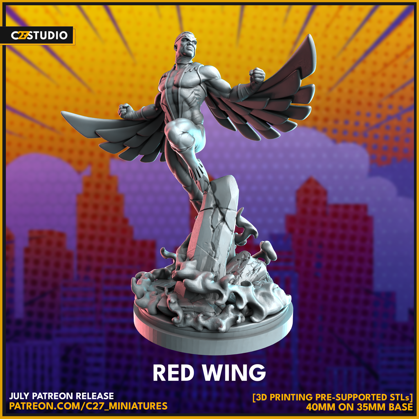 Unique Red Wing 3D Model by c27 – Tabletop Game Ready