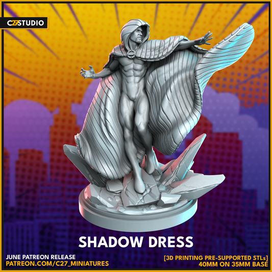 Unique Shadow Dress 3D Model by c27 – Tabletop Game Ready