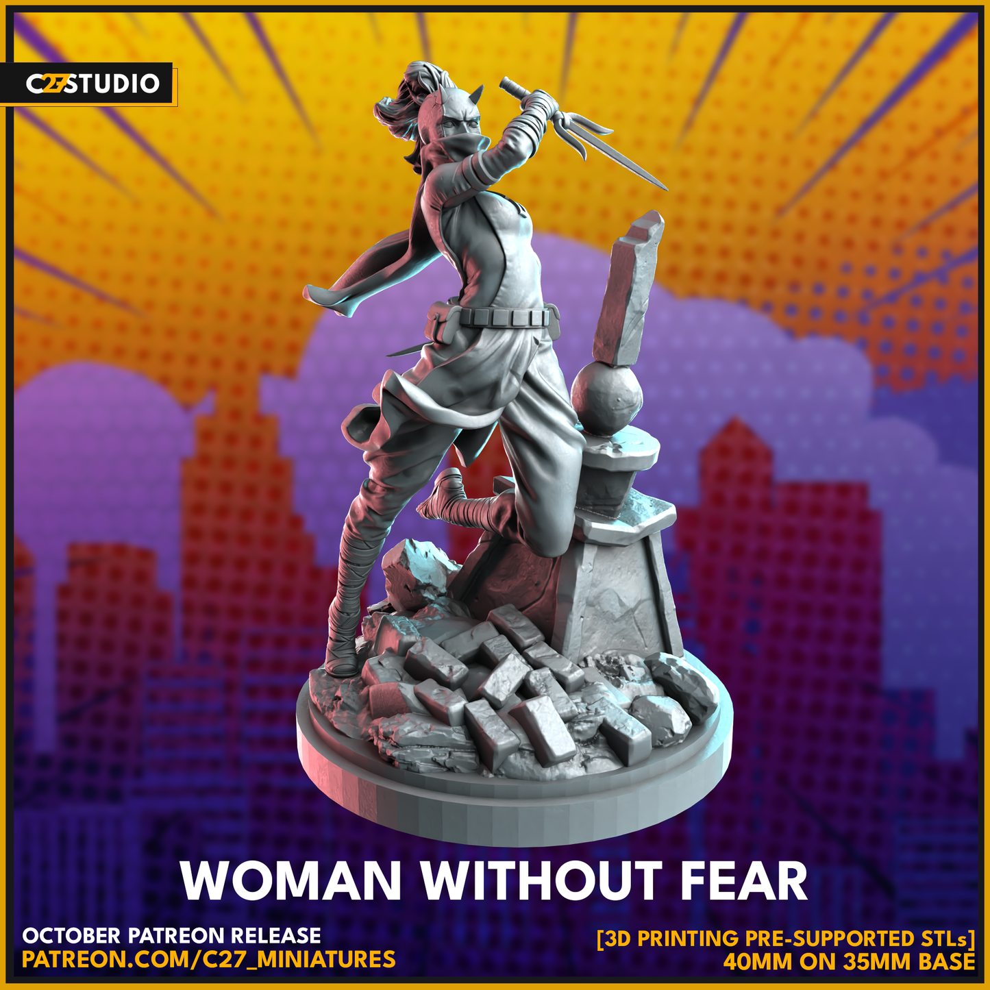 Enhance Your Game with Woman Without Fear by c27 – 3D Miniature