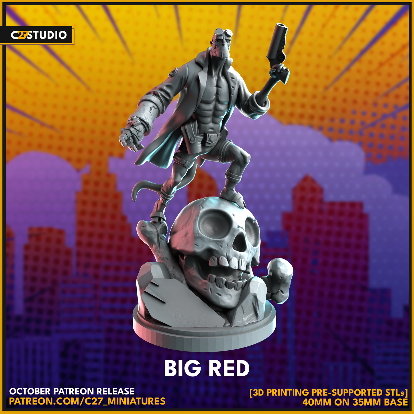 Big Red 3D Miniature by c27 – Ideal for Tabletop Games