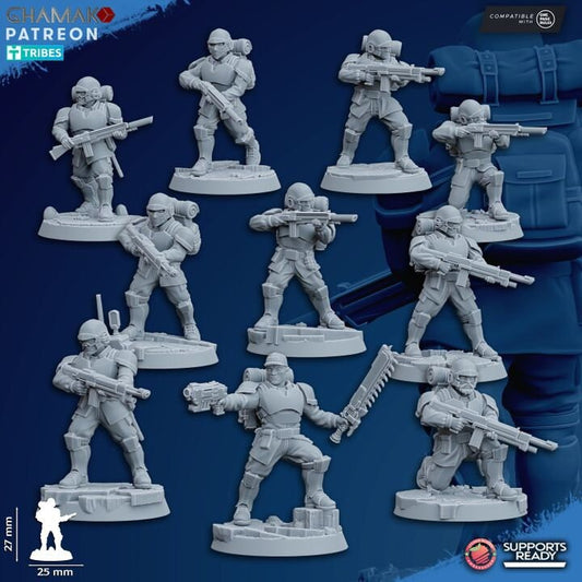 Set of 10 Assault Troops | Ghamak | Grimdark Compatible