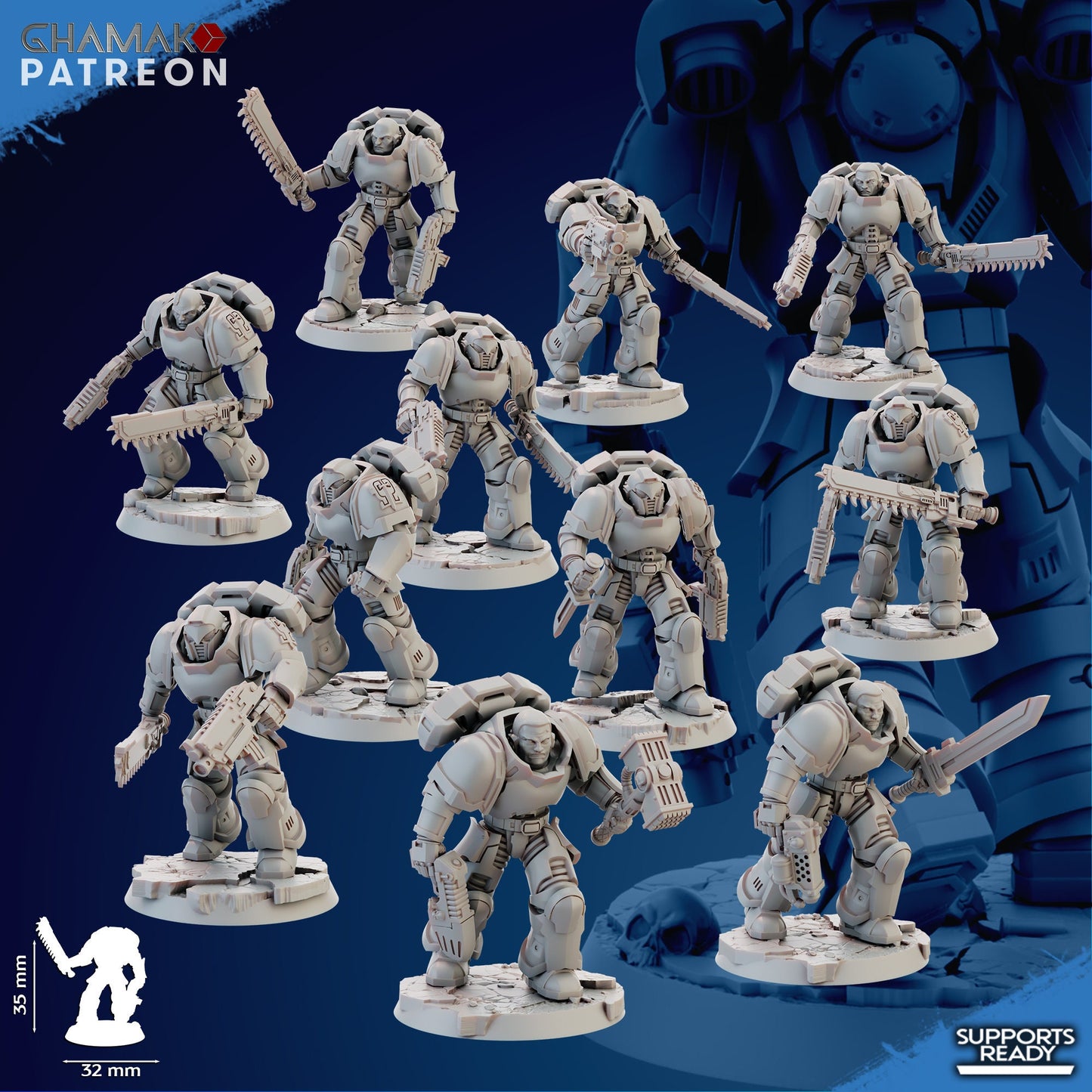 Set of 10 Imperator's Assault Militum | Ghamak | Grimdark Compatible