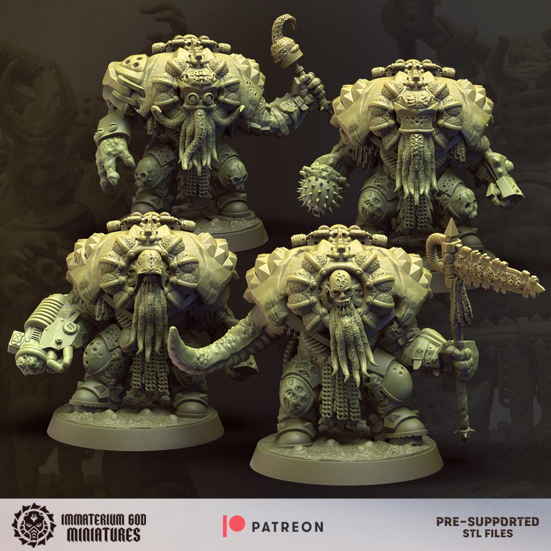 Afflicted Guardians Set of 4 | Immaterium God Miniatures | Grimdark Compatible