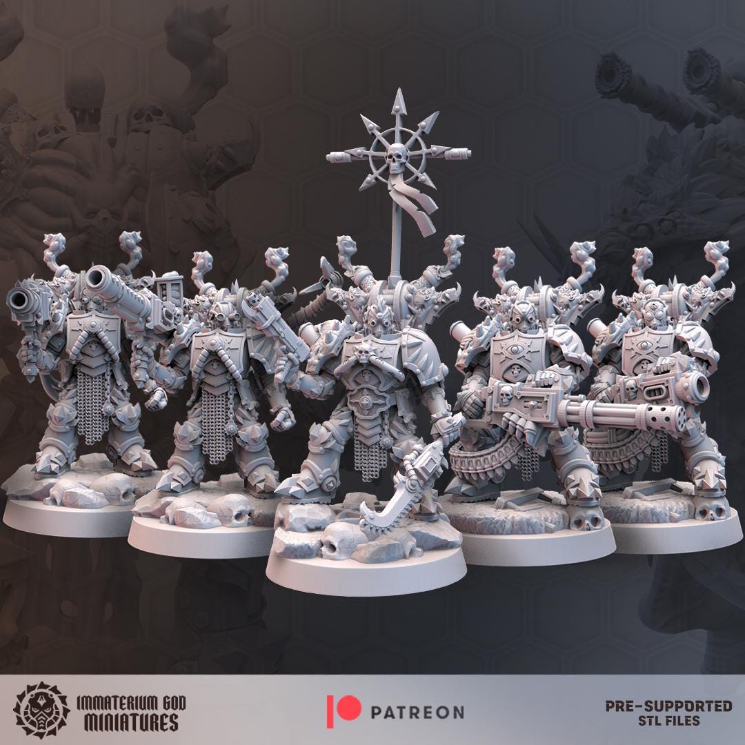 Desert scavengers (III) - Heavy shooters Set of 5 | Immaterium God Miniatures | Grimdark Compatible