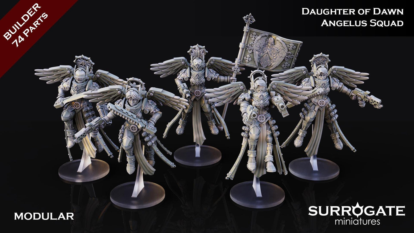 Set of 5 Daughters of Dawn Angelus Squad | Surrogate Miniatures | Grimdark Compatible