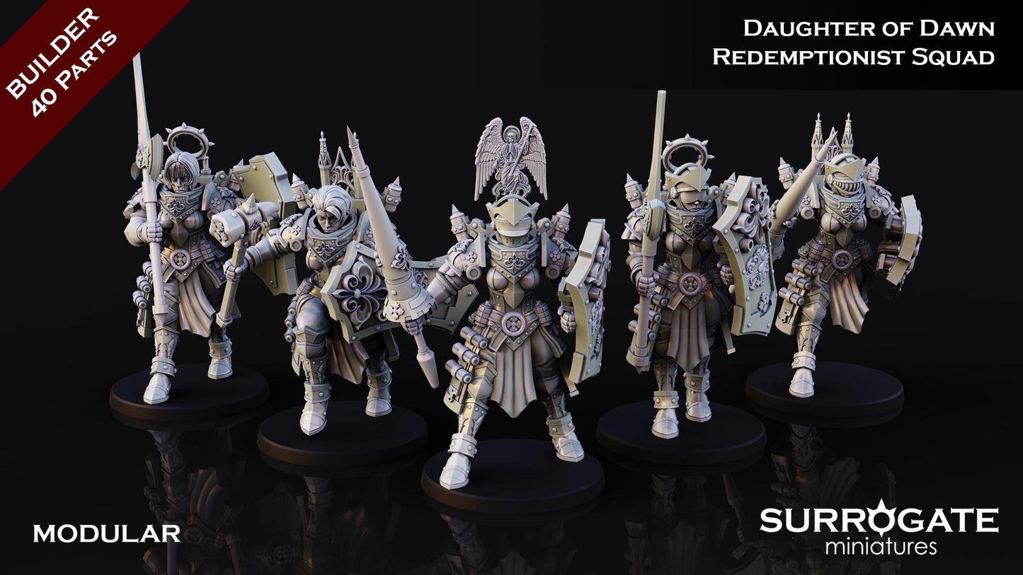 Set of 5 Daughters of Dawn Redemptionist | Surrogate Miniatures | Grimdark Compatible