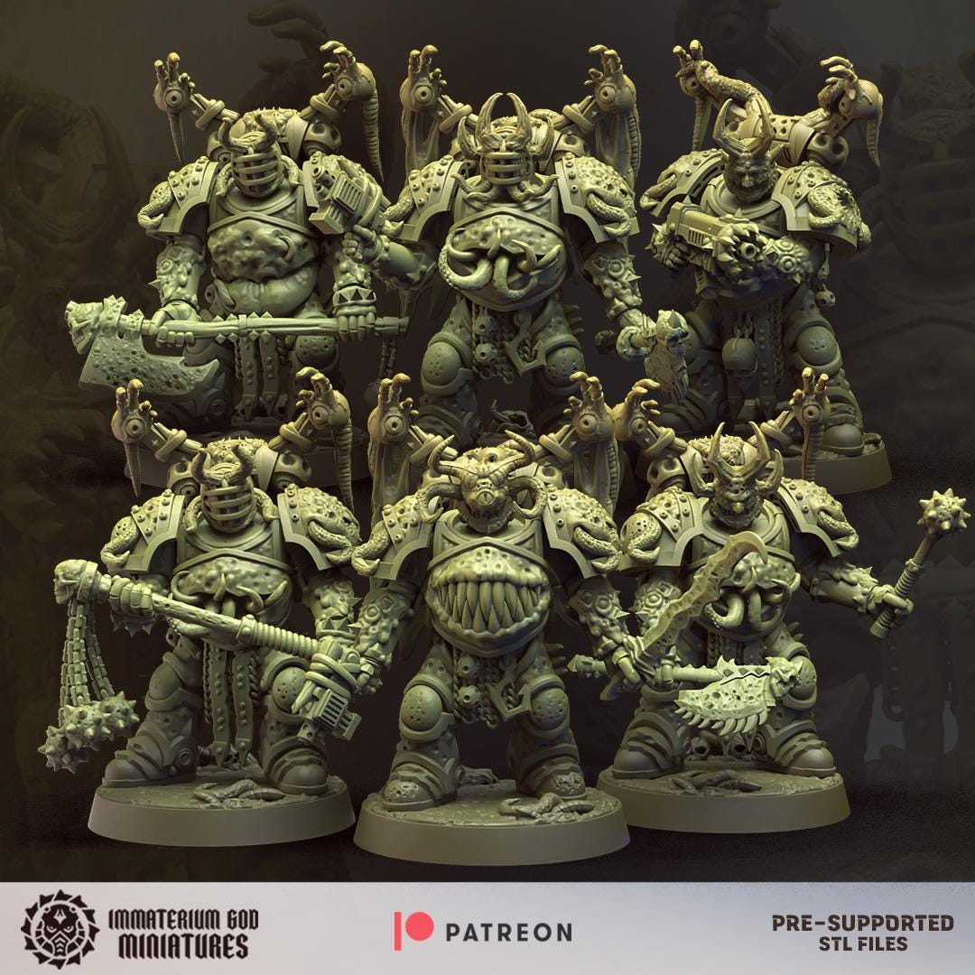 Decay soldiers (Volume 1) Set of 6 | Immaterium God Miniatures | Grimdark Compatible