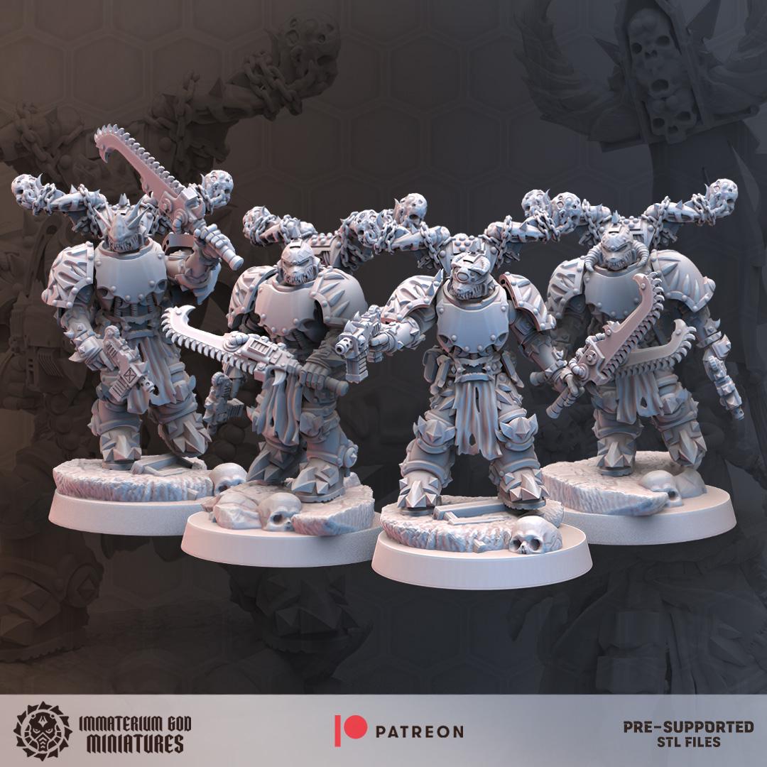 Desert scavengers Set of 4 - Warriors | Immaterium God Miniatures | Grimdark Compatible