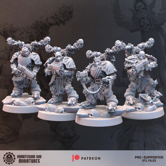 Desert scavengers Set of 4 - Front shooters | Immaterium God Miniatures | Grimdark Compatible