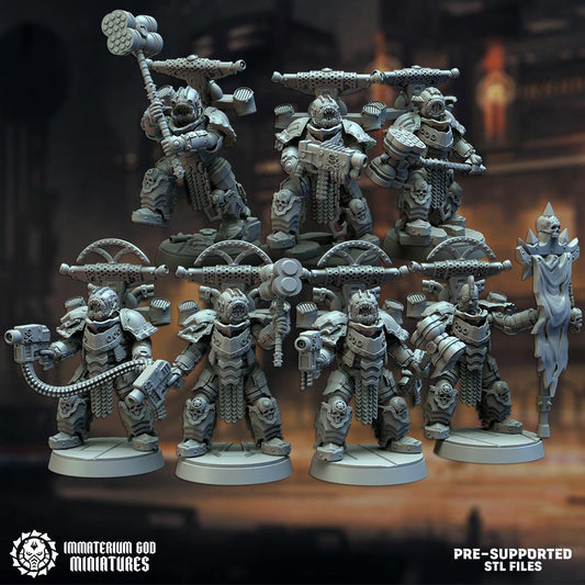 Black Steel Gladiators Set | Immaterium God Miniatures | Grimdark Compatible