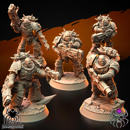 Set of 5 Flame Lizards Infernal Blassters | EightLegsMiniatures | Grimdark Compatible