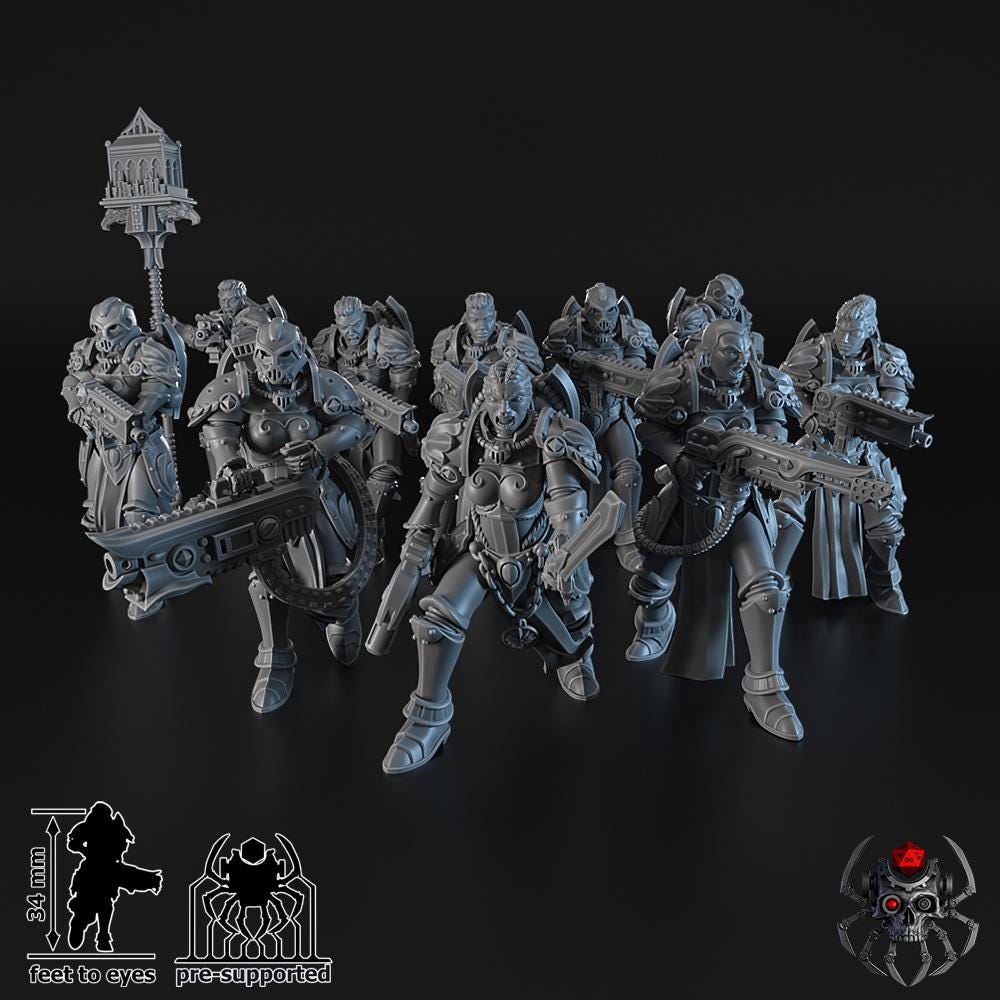 Widows of Retribution Battle Squad | EightLegsMiniatures | Grimdark Compatible