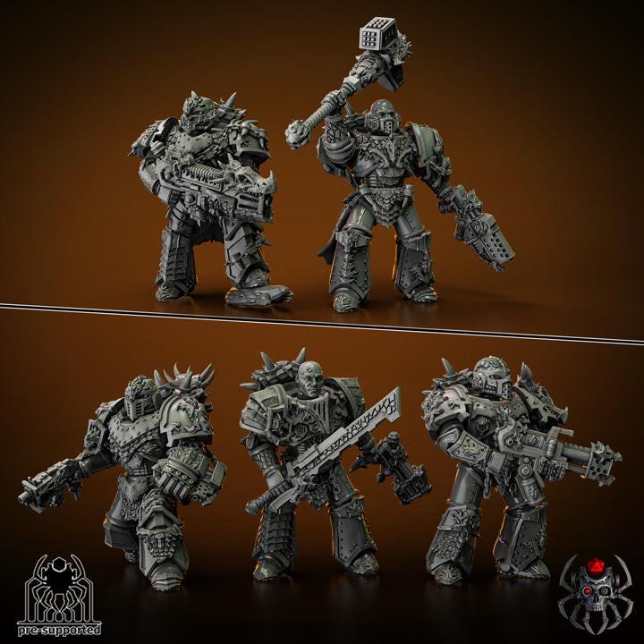 Set of 5 Flame Lizards Battle Squad | EightLegsMiniatures | Grimdark Compatible