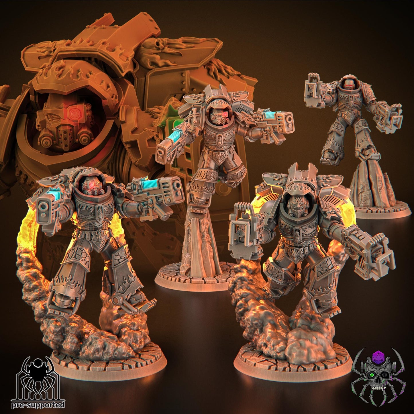 Set of 3 Flame Lizards Breakers Squad | EightLegsMiniatures | Grimdark Compatible