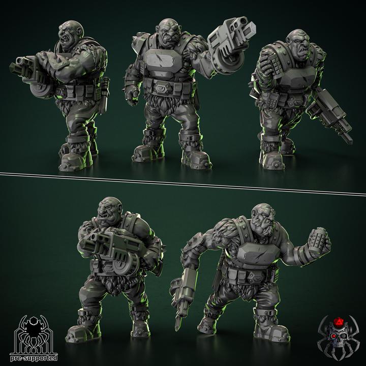 Light Ogre Squad | EightLegsMiniatures | Grimdark Compatible | Set of 5