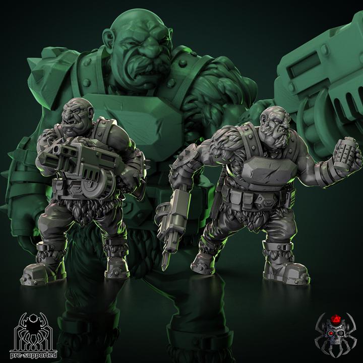 Light Ogre Squad | EightLegsMiniatures | Grimdark Compatible | Set of 5