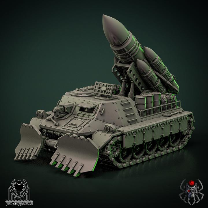 The "Hellstrike" infantry support vehicle | EightLegsMiniatures | Grimdark Compatible