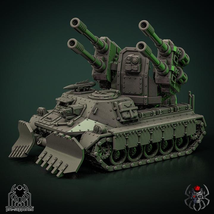 The "Whirlwind" infantry support vehicle | EightLegsMiniatures | Grimdark Compatible